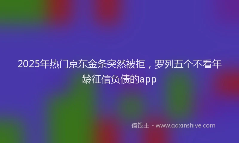 2025年热门京东金条突然被拒，罗列五个不看年龄征信负债的app
