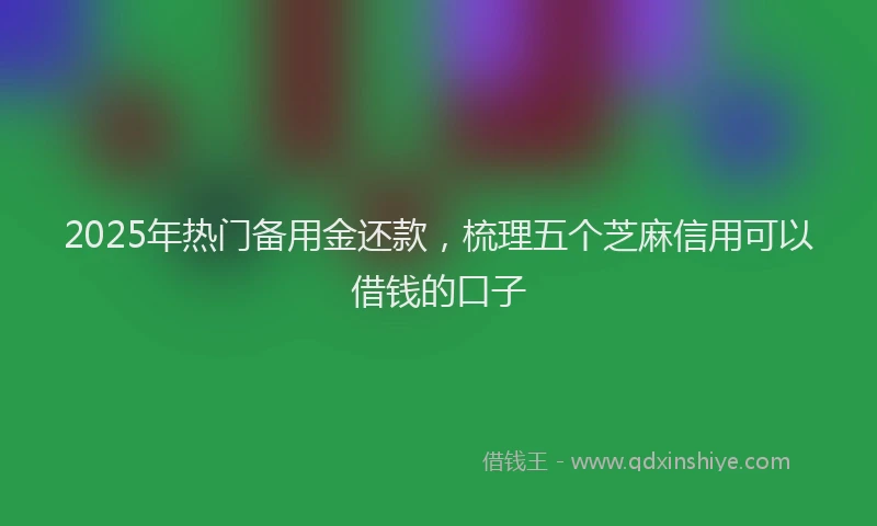 2025年热门备用金还款，梳理五个芝麻信用可以借钱的口子