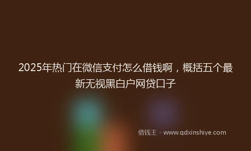 2025年热门在微信支付怎么借钱啊，概括五个最新无视黑白户网贷口子