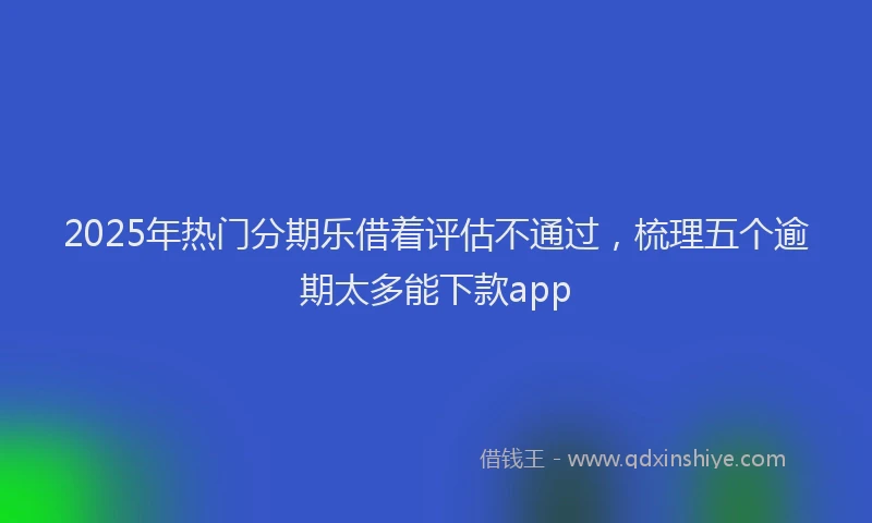 2025年热门分期乐借着评估不通过，梳理五个逾期太多能下款app