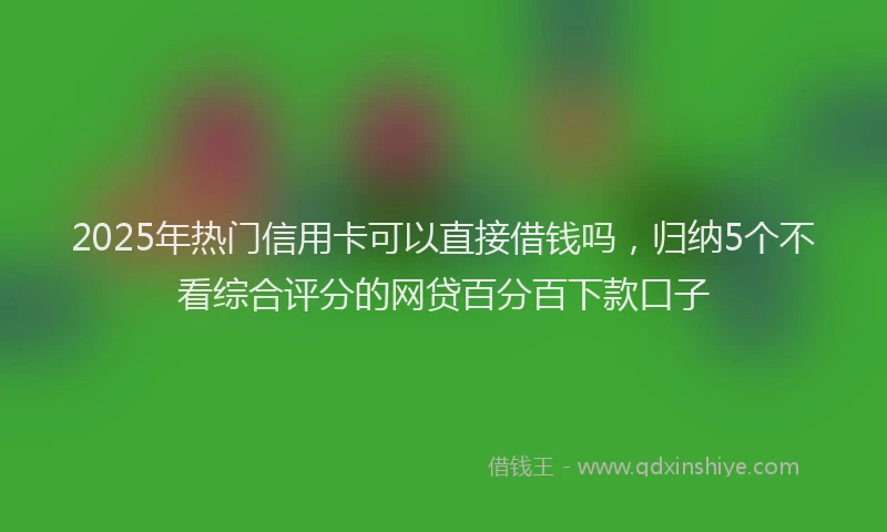 2025年热门信用卡可以直接借钱吗，归纳5个不看综合评分的网贷百分百下款口子