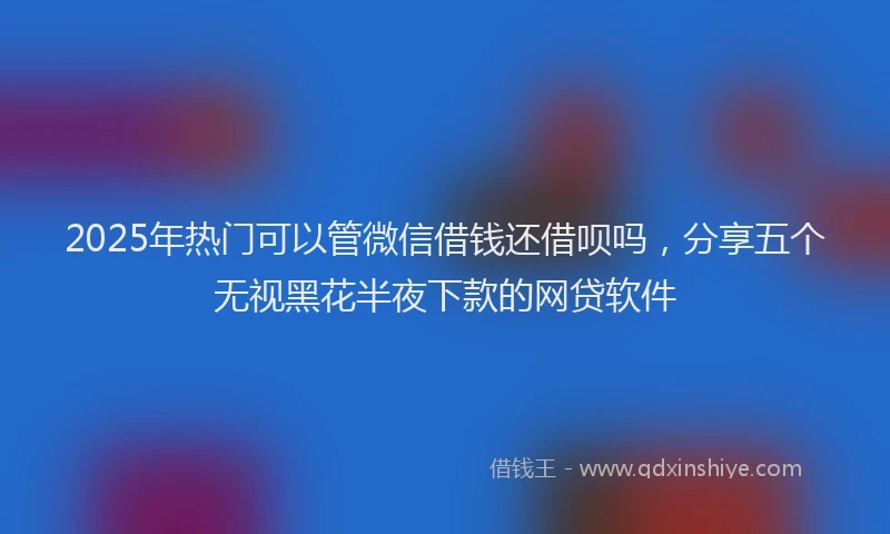 2025年热门可以管微信借钱还借呗吗，分享五个无视黑花半夜下款的网贷软件