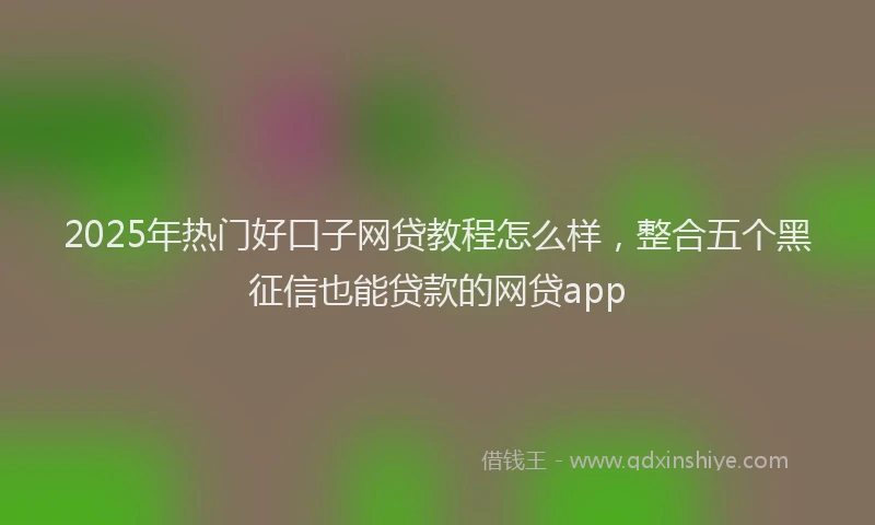 2025年热门好口子网贷教程怎么样，整合五个黑征信也能贷款的网贷app