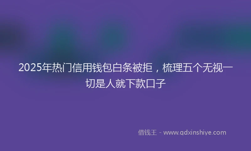2025年热门信用钱包白条被拒，梳理五个无视一切是人就下款口子