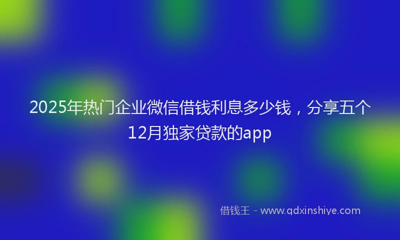 2025年热门企业微信借钱利息多少钱，分享五个12月独家贷款的app