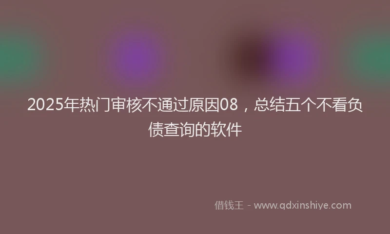 2025年热门审核不通过原因08，总结五个不看负债查询的软件