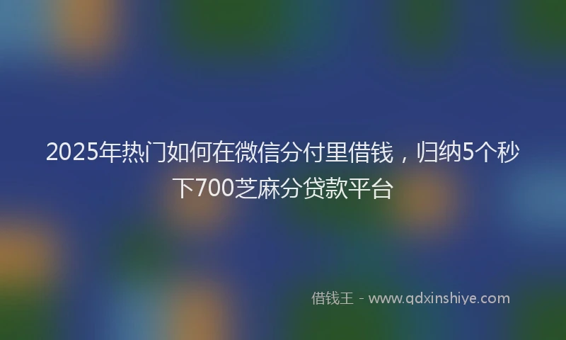 2025年热门如何在微信分付里借钱，归纳5个秒下700芝麻分贷款平台