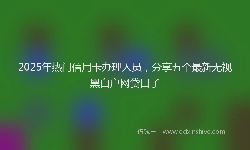 2025年热门信用卡办理人员，分享五个最新无视黑白户网贷口子