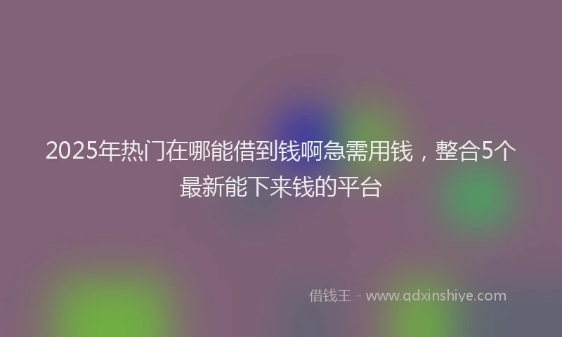 2025年热门在哪能借到钱啊急需用钱，整合5个最新能下来钱的平台