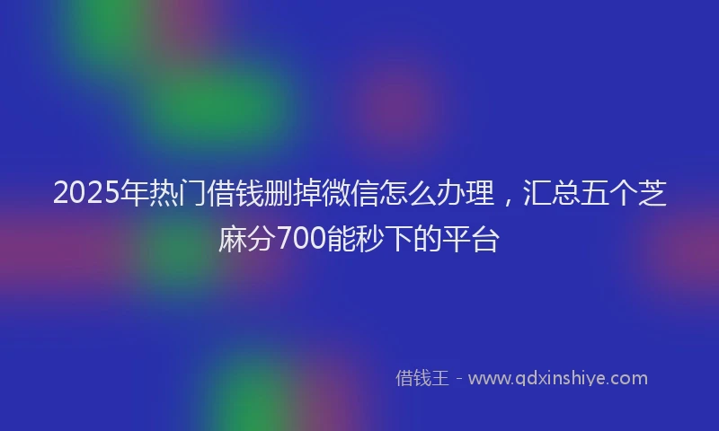 2025年热门借钱删掉微信怎么办理，汇总五个芝麻分700能秒下的平台