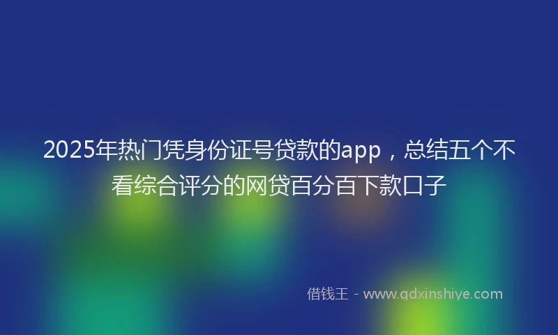 2025年热门凭身份证号贷款的app，总结五个不看综合评分的网贷百分百下款口子