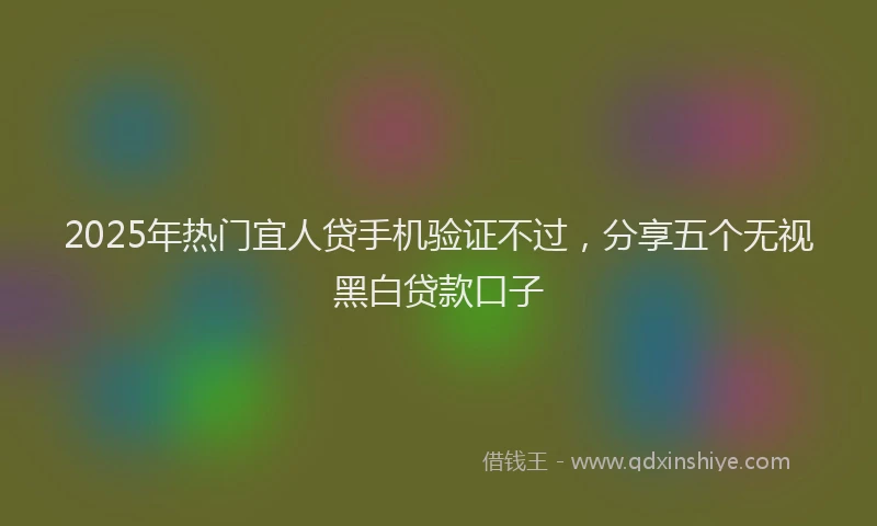 2025年热门宜人贷手机验证不过，分享五个无视黑白贷款口子