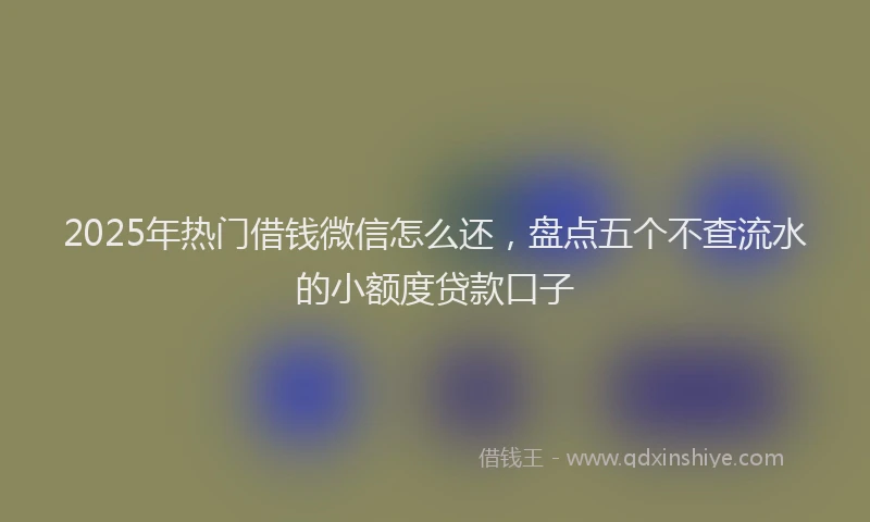 2025年热门借钱微信怎么还，盘点五个不查流水的小额度贷款口子