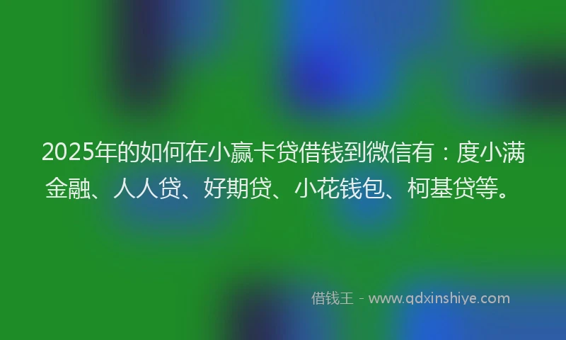 2025年的如何在小赢卡贷借钱到微信有：度小满金融、人人贷、好期贷、小花钱包、柯基贷等。