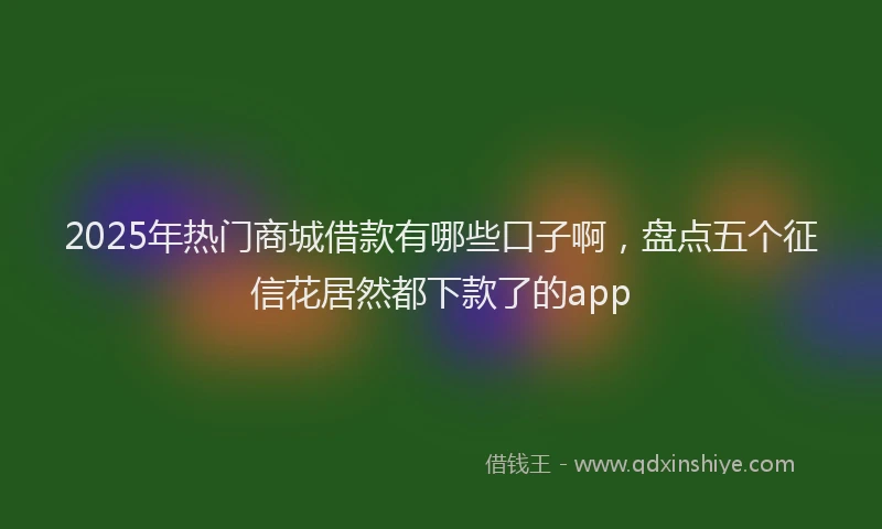 2025年热门商城借款有哪些口子啊，盘点五个征信花居然都下款了的app
