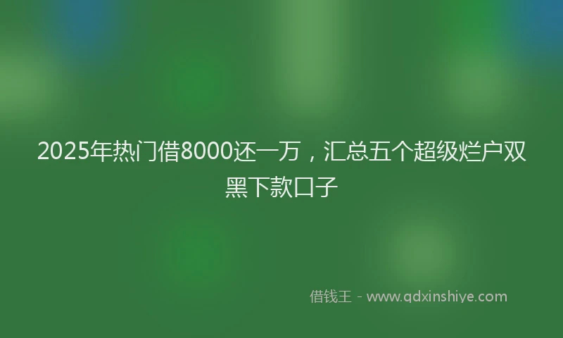 2025年热门借8000还一万，汇总五个超级烂户双黑下款口子