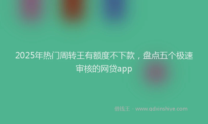 2025年热门周转王有额度不下款，盘点五个极速审核的网贷app