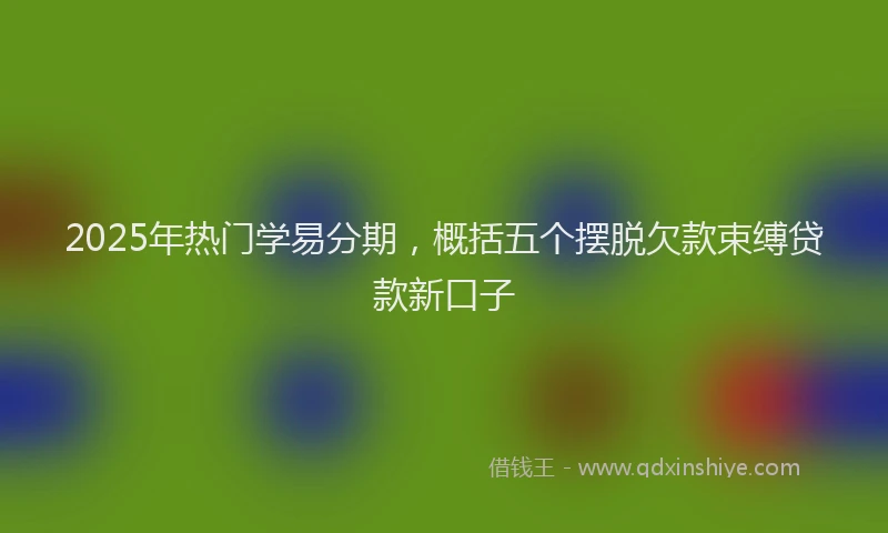 2025年热门学易分期，概括五个摆脱欠款束缚贷款新口子