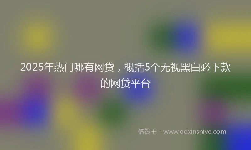 2025年热门哪有网贷，概括5个无视黑白必下款的网贷平台