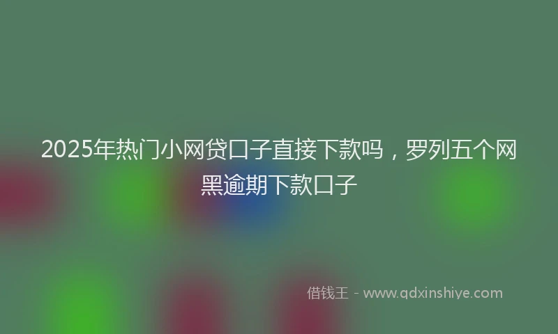 2025年热门小网贷口子直接下款吗，罗列五个网黑逾期下款口子