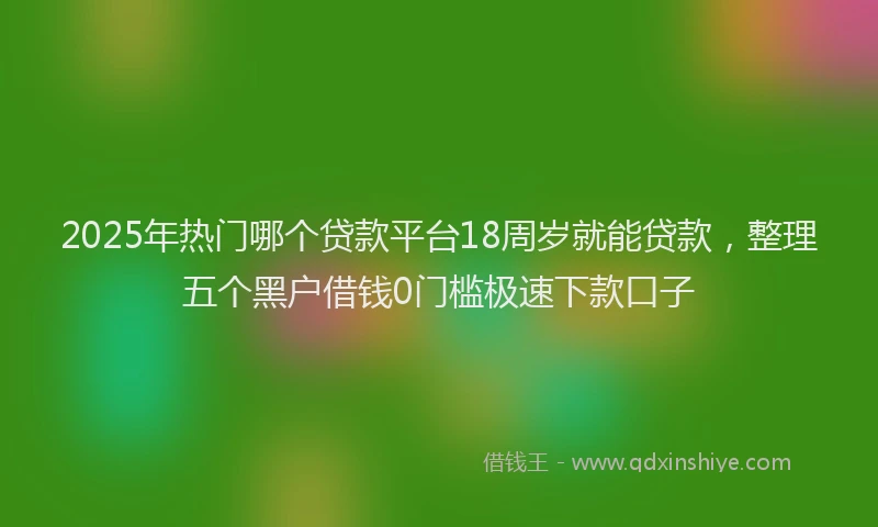 2025年热门哪个贷款平台18周岁就能贷款，整理五个黑户借钱0门槛极速下款口子