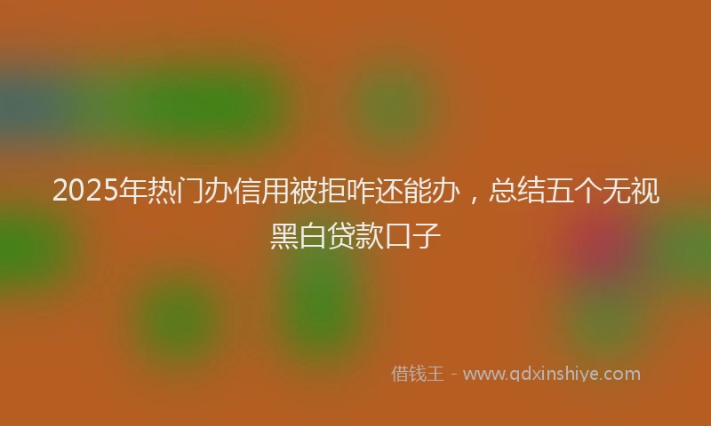 2025年热门办信用被拒咋还能办，总结五个无视黑白贷款口子