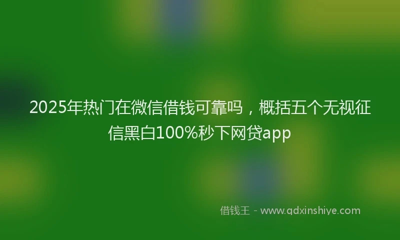 2025年热门在微信借钱可靠吗，概括五个无视征信黑白100%秒下网贷app