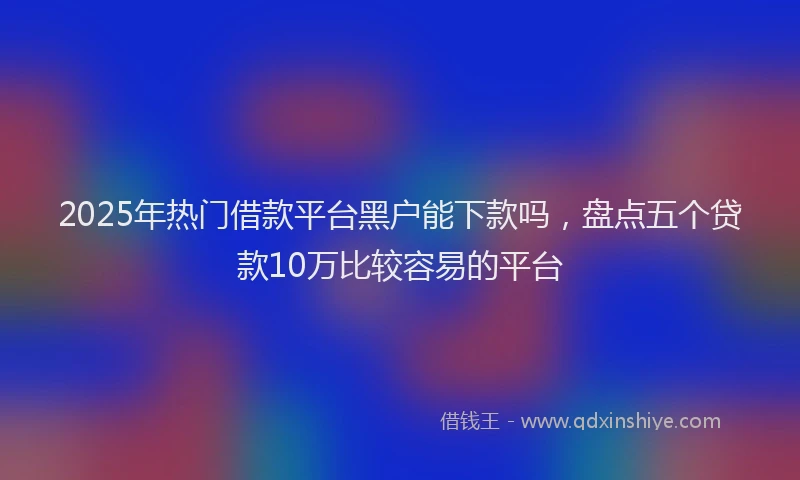 2025年热门借款平台黑户能下款吗，盘点五个贷款10万比较容易的平台