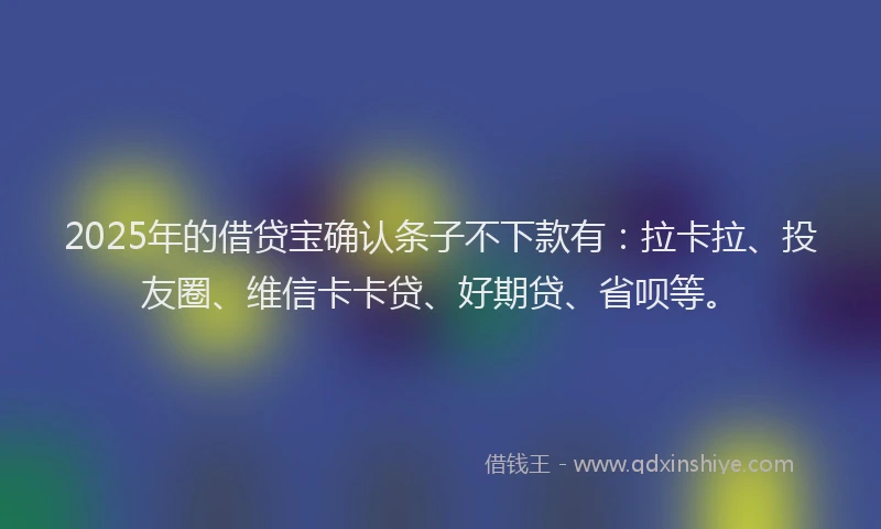 2025年的借贷宝确认条子不下款有：拉卡拉、投友圈、维信卡卡贷、好期贷、省呗等。