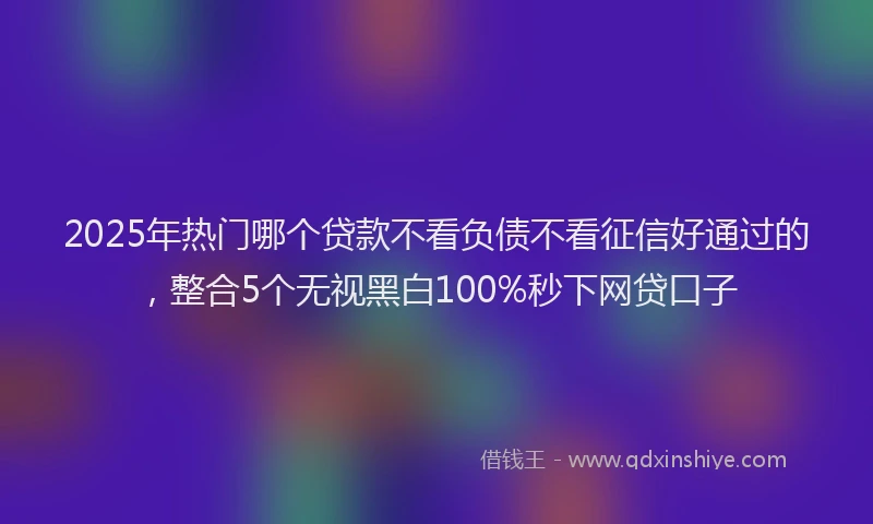 2025年热门哪个贷款不看负债不看征信好通过的，整合5个无视黑白100%秒下网贷口子