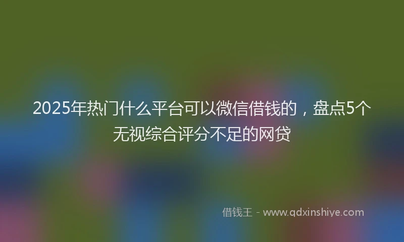 2025年热门什么平台可以微信借钱的，盘点5个无视综合评分不足的网贷