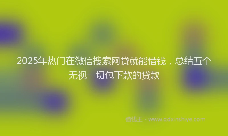 2025年热门在微信搜索网贷就能借钱，总结五个无视一切包下款的贷款