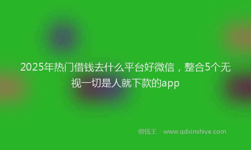 2025年热门借钱去什么平台好微信，整合5个无视一切是人就下款的app