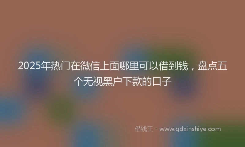 2025年热门在微信上面哪里可以借到钱，盘点五个无视黑户下款的口子