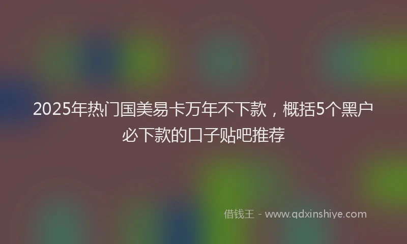 2025年热门国美易卡万年不下款，概括5个黑户必下款的口子贴吧推荐