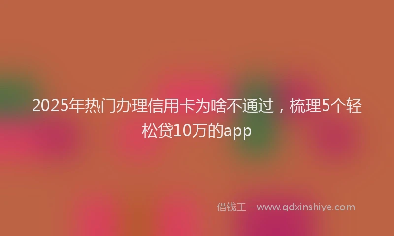 2025年热门办理信用卡为啥不通过，梳理5个轻松贷10万的app