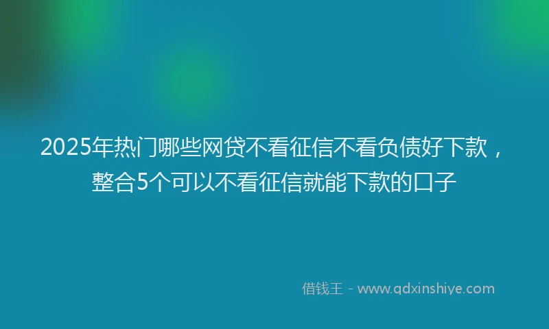 2025年热门哪些网贷不看征信不看负债好下款，整合5个可以不看征信就能下款的口子
