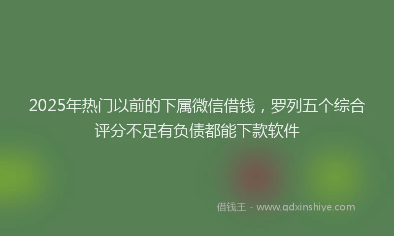 2025年热门以前的下属微信借钱，罗列五个综合评分不足有负债都能下款软件