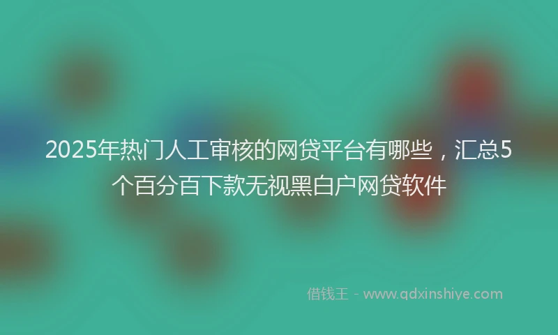 2025年热门人工审核的网贷平台有哪些，汇总5个百分百下款无视黑白户网贷软件