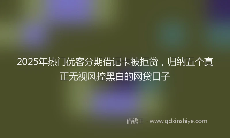 2025年热门优客分期借记卡被拒贷，归纳五个真正无视风控黑白的网贷口子