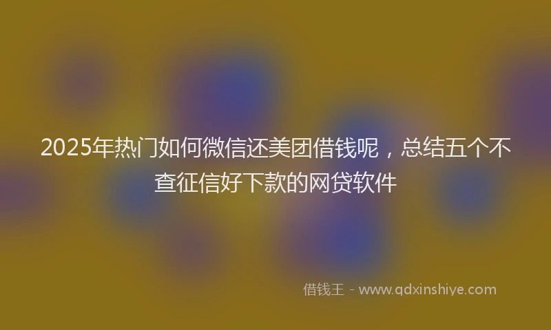 2025年热门如何微信还美团借钱呢，总结五个不查征信好下款的网贷软件