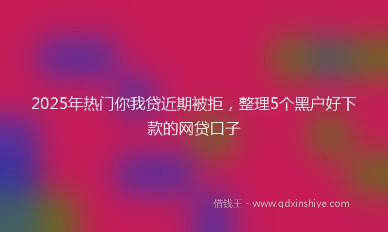 2025年热门你我贷近期被拒，整理5个黑户好下款的网贷口子
