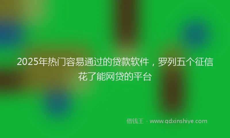 2025年热门容易通过的贷款软件，罗列五个征信花了能网贷的平台