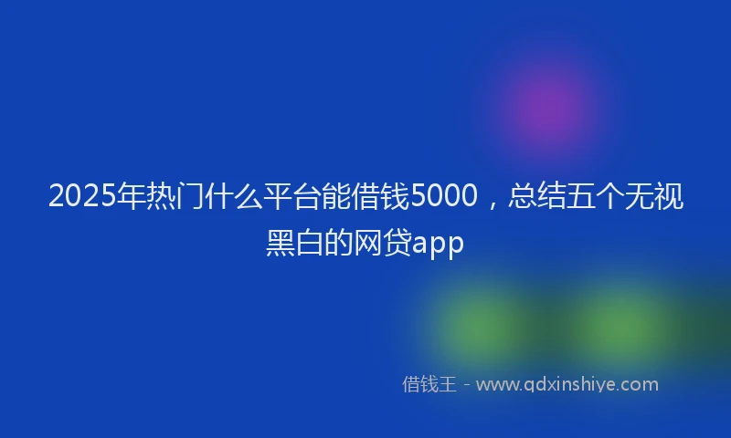 2025年热门什么平台能借钱5000，总结五个无视黑白的网贷app