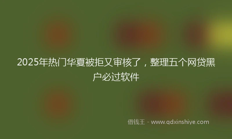 2025年热门华夏被拒又审核了，整理五个网贷黑户必过软件