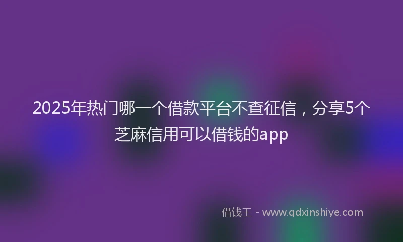 2025年热门哪一个借款平台不查征信，分享5个芝麻信用可以借钱的app