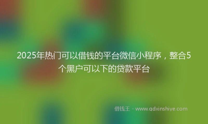 2025年热门可以借钱的平台微信小程序，整合5个黑户可以下的贷款平台