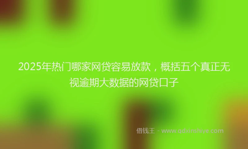 2025年热门哪家网贷容易放款，概括五个真正无视逾期大数据的网贷口子