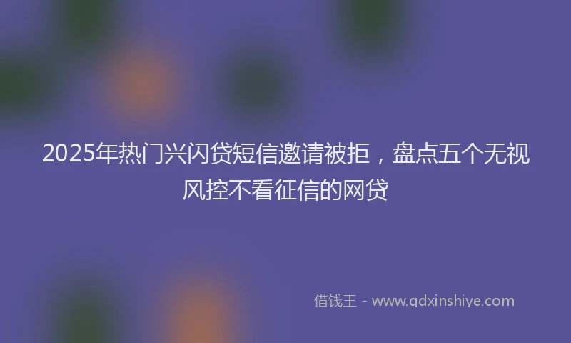 2025年热门兴闪贷短信邀请被拒，盘点五个无视风控不看征信的网贷