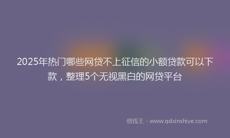 2025年热门哪些网贷不上征信的小额贷款可以下款，整理5个无视黑白的网贷平台